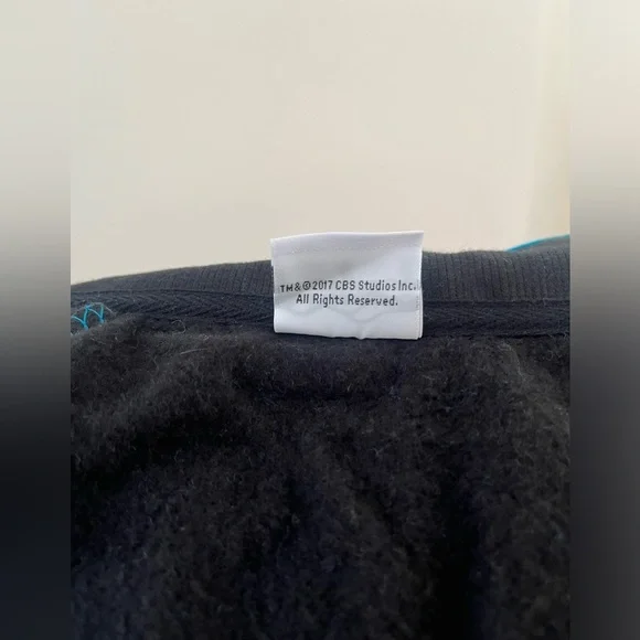 Star Trek TNG zip up sweatshirt. Science officer blue/teal NWOT - Picture 6 of 6